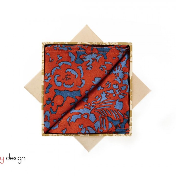 Khăn lụa vuông pocket square -HOA FIRE